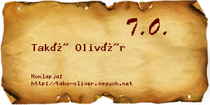 Takó Olivér névjegykártya