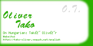 oliver tako business card
